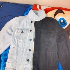 Two toned fashion nova jacket left side light blue right side black